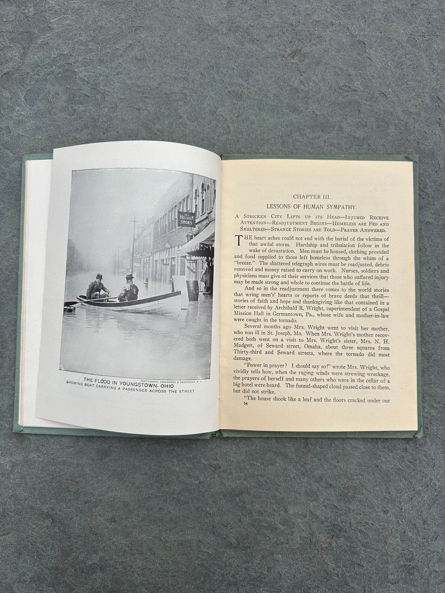 Antique 1913 Horrors of Tornado, Flood, and Fire Salesman Copy Memorial Edition Hardcover Book