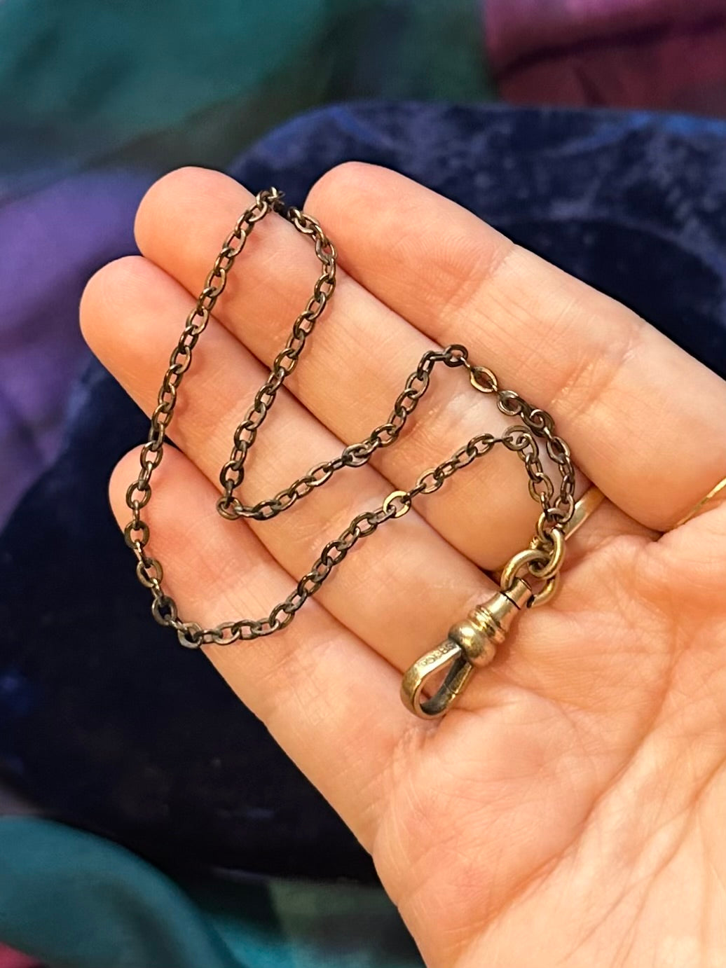 Antique Victorian Era Signed SR & Co. Gold Filled Watch Chain Dog Clip Clasp