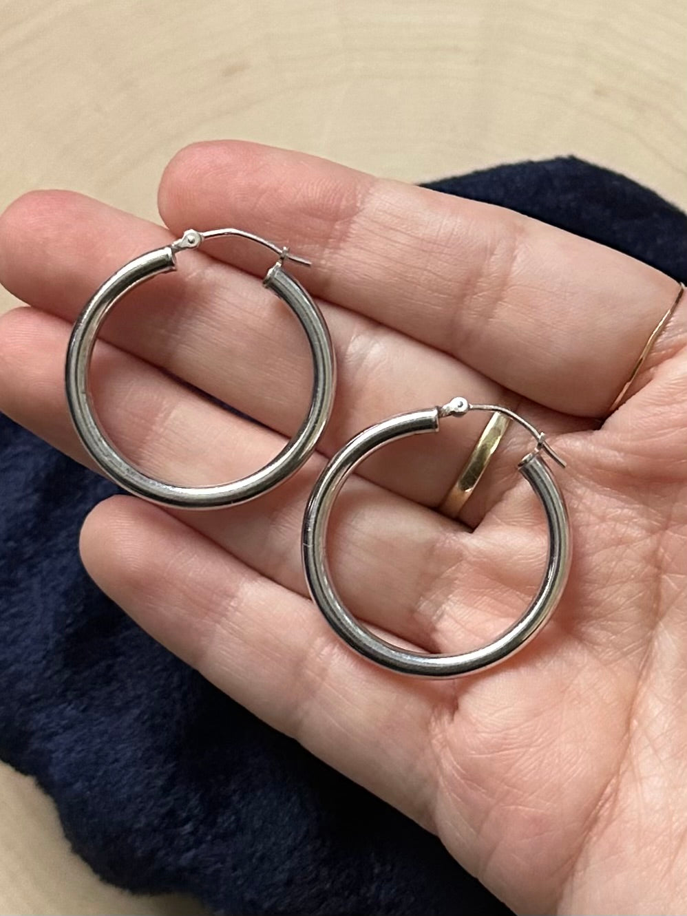 Vintage Sterling Silver Hoop Earrings
