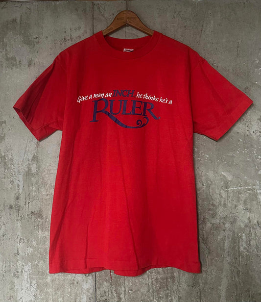 1990s Virginia Slims Give a Man an Inch Red Single Stitch Tee
