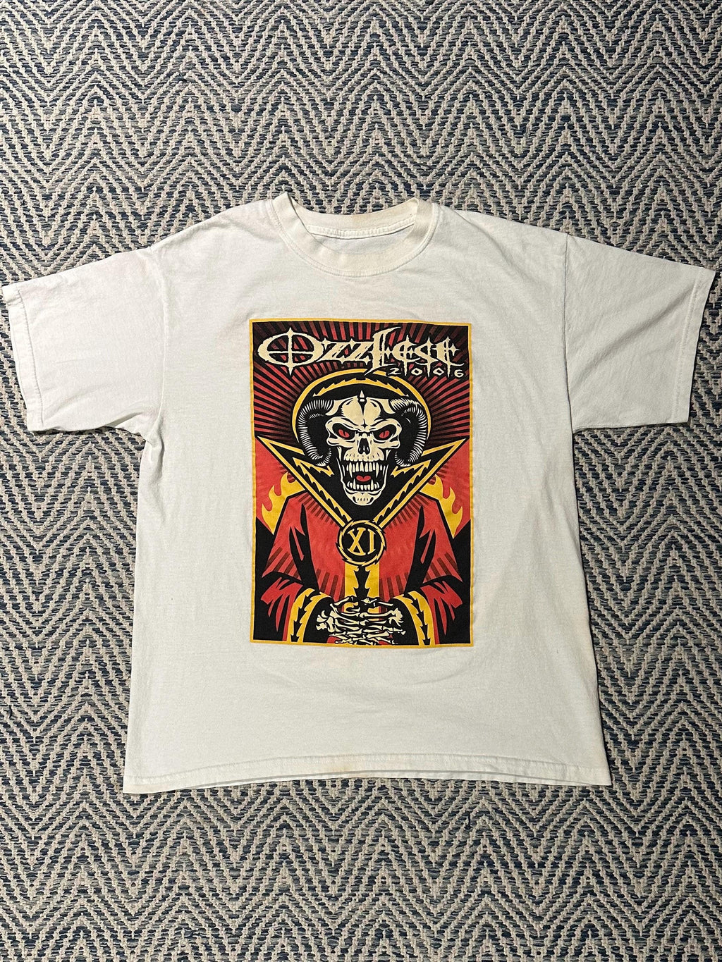 Vintage Y2K 2006 Ozzfest Ozzy Osbourne Tour White Graphic Tee