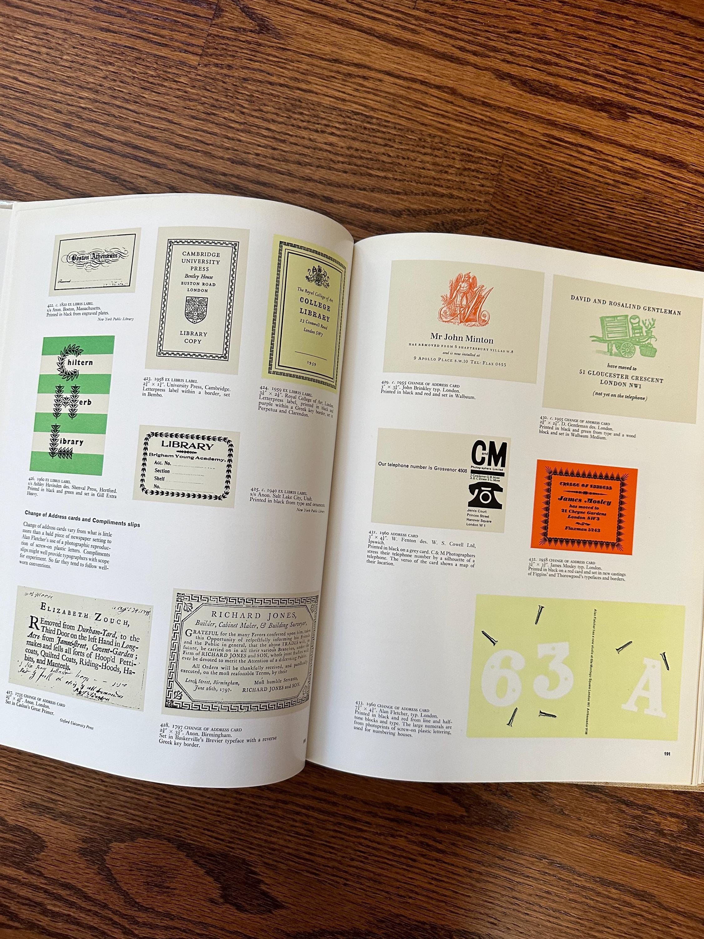 Vintage 1962 PRINTED EPHEMERA Illustrated Hardcover Book by John Lewis | Type & Letterforms in English and American Printing