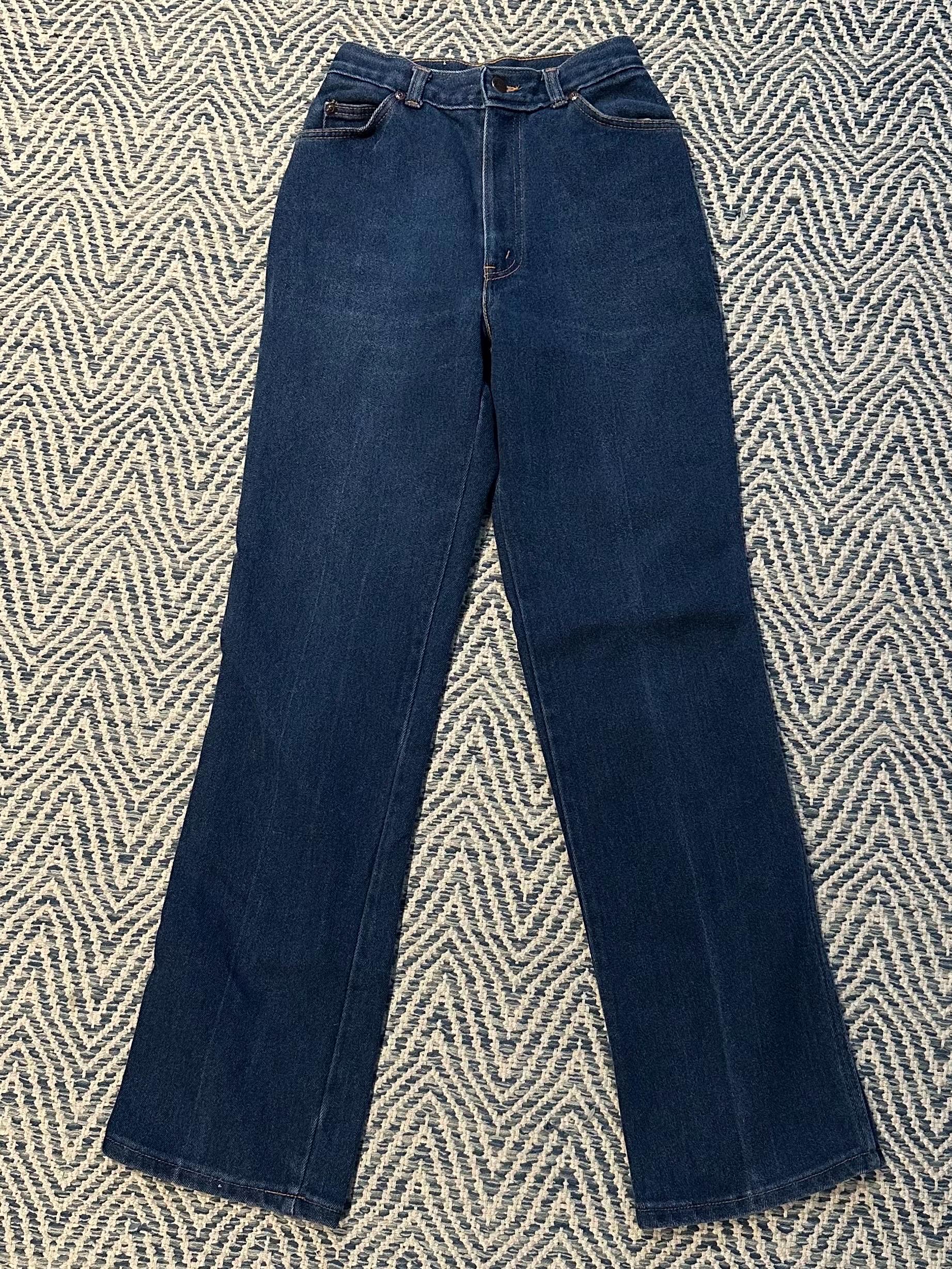 Vintage 1980s Chic h.i.s. Women's Straight Leg High Waisted Denim Jeans 23W 30L Size 11/12
