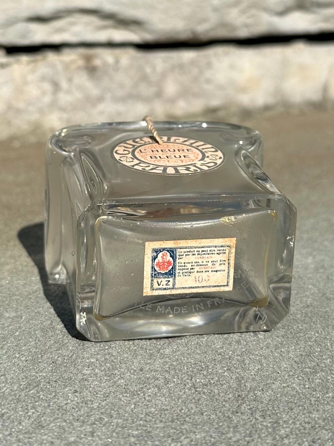 Vintage 1940s Guerlain Paris L'Heure Bleue Baccarat Perfume Bottle Made in France Empty