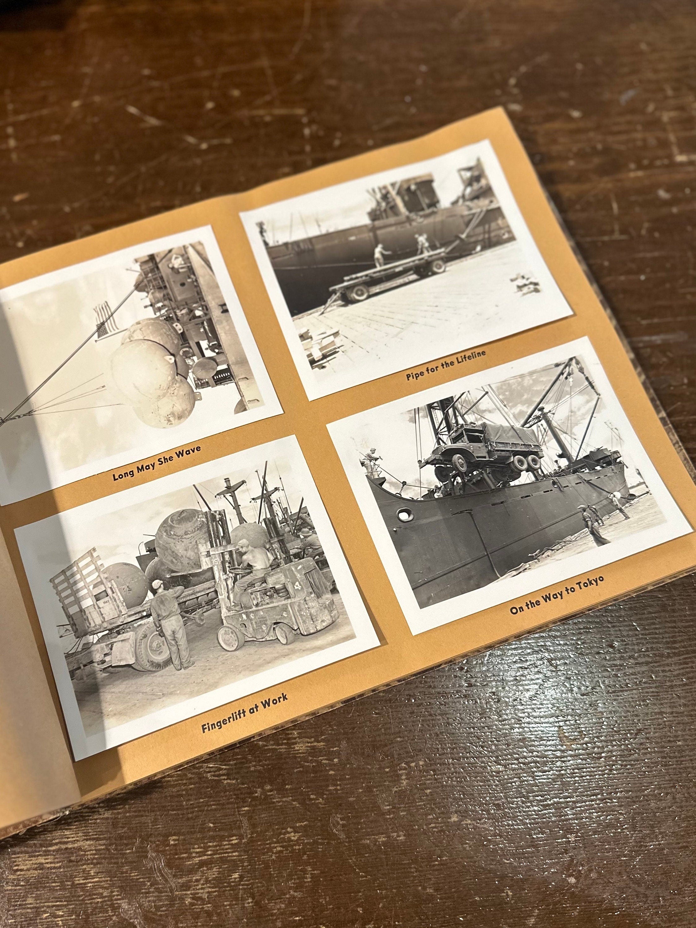 Vintage 1940s WWII Era Pictorial Review 35th Special U.S. Naval Construction Battalion Seabees Scrapbook Picture Book WW2