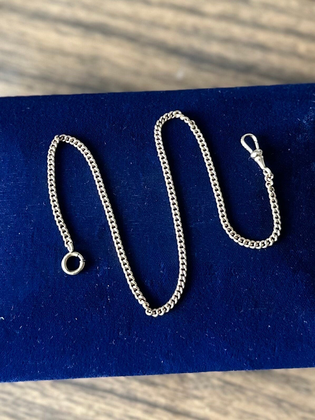 Long Victorian Antique Signed KEENE 12K Gold Filled Pocket Watch Chain 13.25”