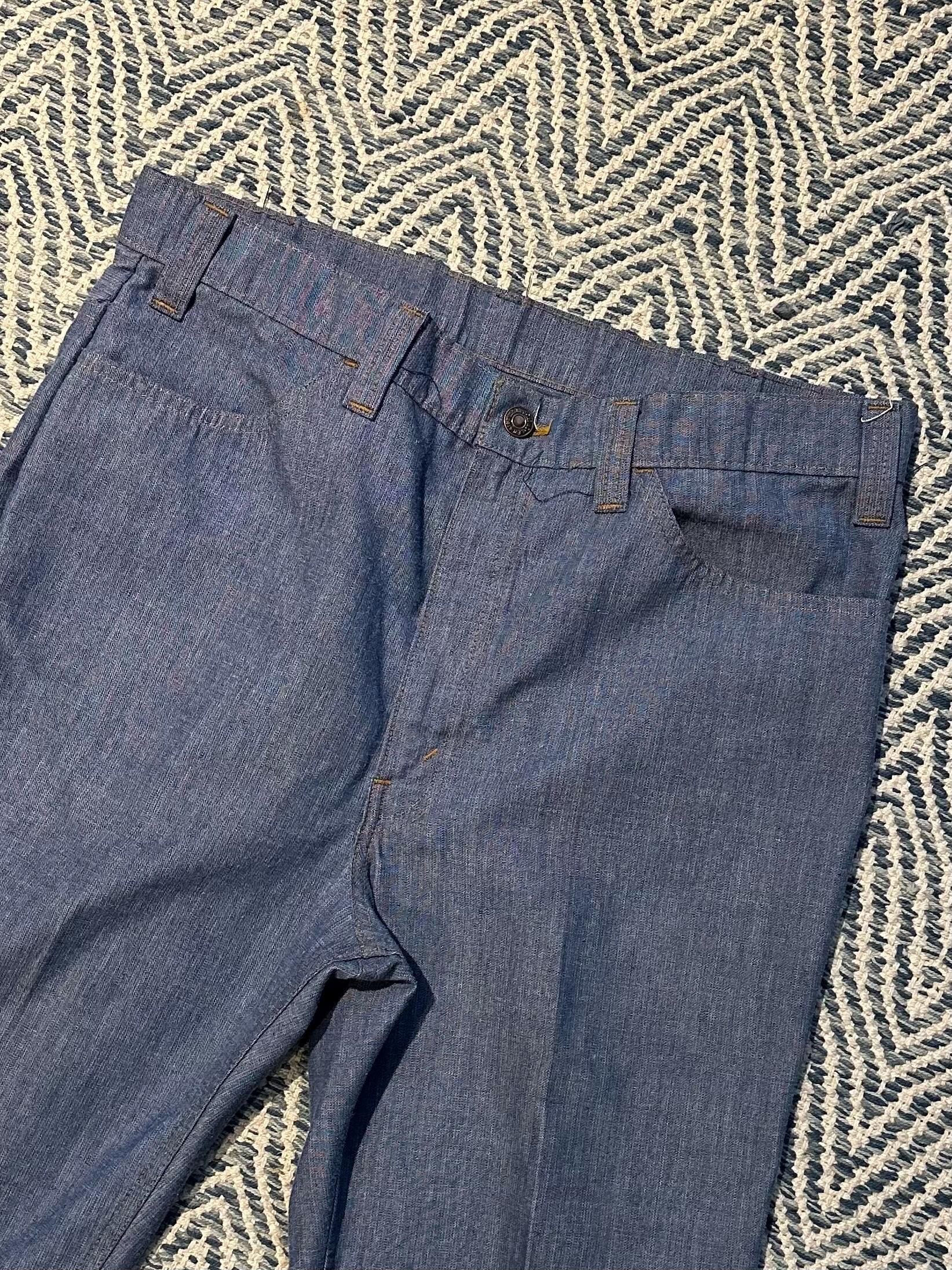 Vintage 1970s LEVI'S Gentleman's Jeans Orange Tab Lightweight Denim Straight Leg Trousers 34x29
