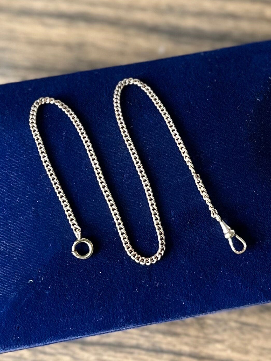 Long Victorian Antique Signed KEENE 12K Gold Filled Pocket Watch Chain 13.25”