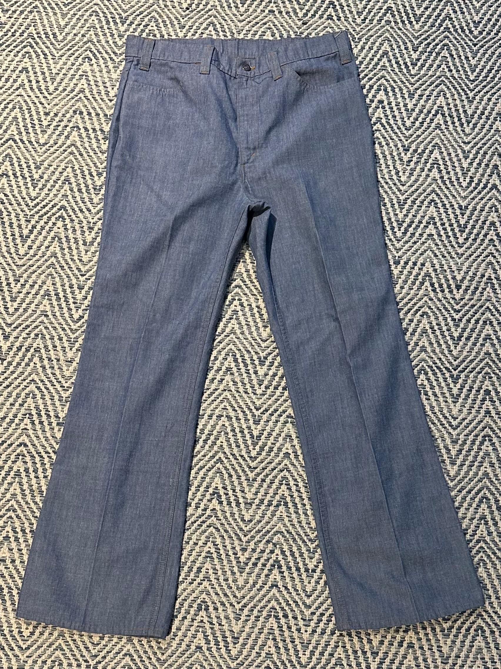 Vintage 1970s LEVI'S Gentleman's Jeans Orange Tab Lightweight Denim Straight Leg Trousers 34x29