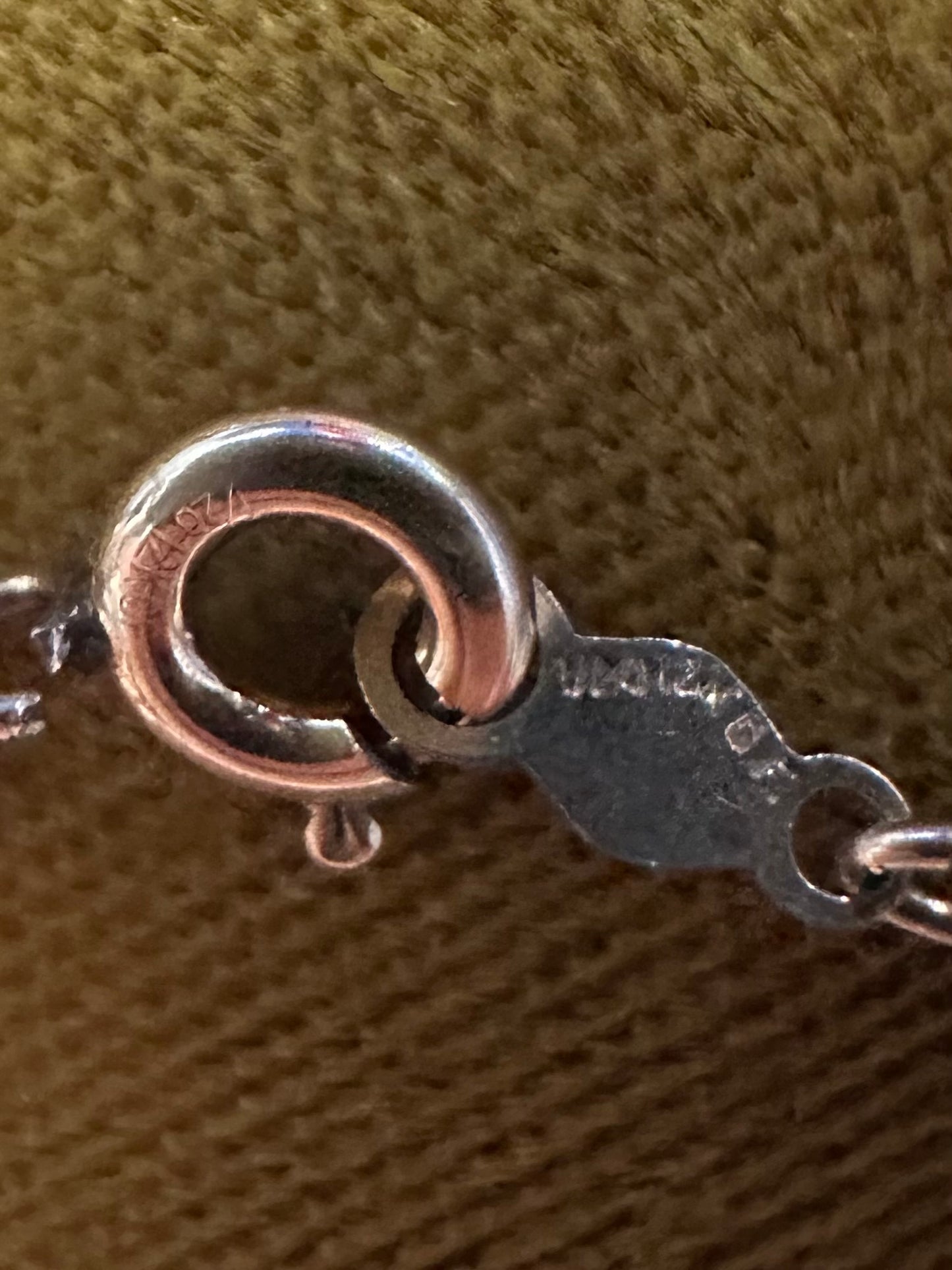 Vintage 1/20 12K Gold Filled Genuine Jade Pendant Necklace Textured Link Chain