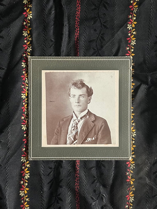 Antique Late 1800s Cabinet Card Portrait of a Young Man / Will Marks