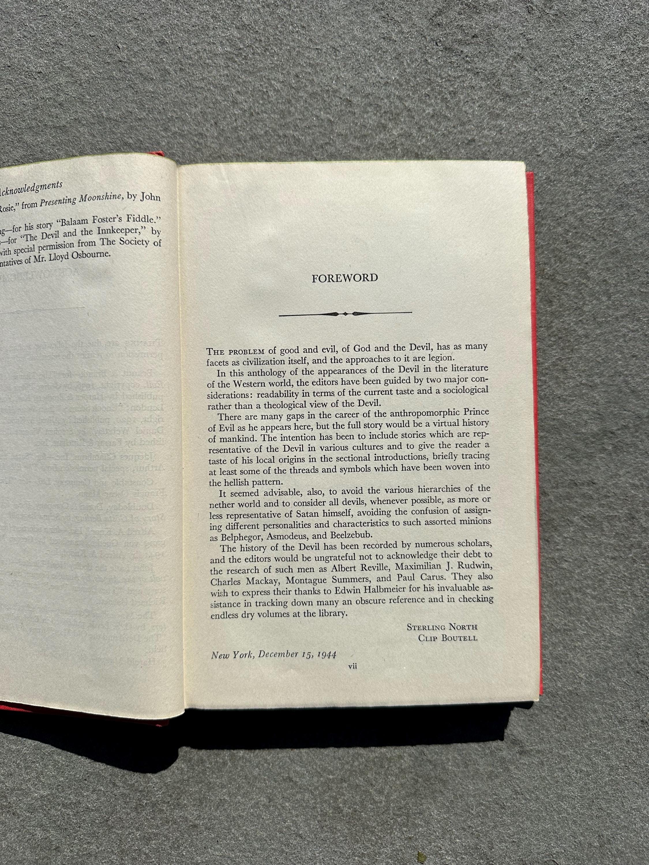 Vintage 1945 Speak of the Devil Hardcover Book Sterling North & C.B. Boutell | An Anthology of Demonology