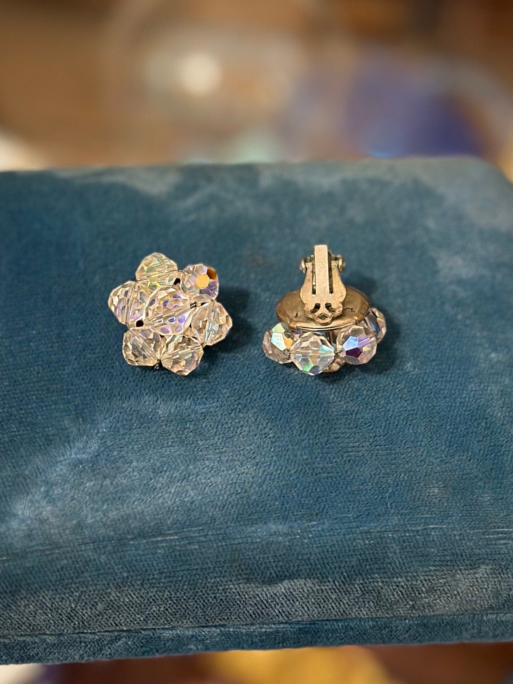 Vintage Midcentury 1960s Lot of 4 Assorted Signed & Unsigned Clip-on Earrings
