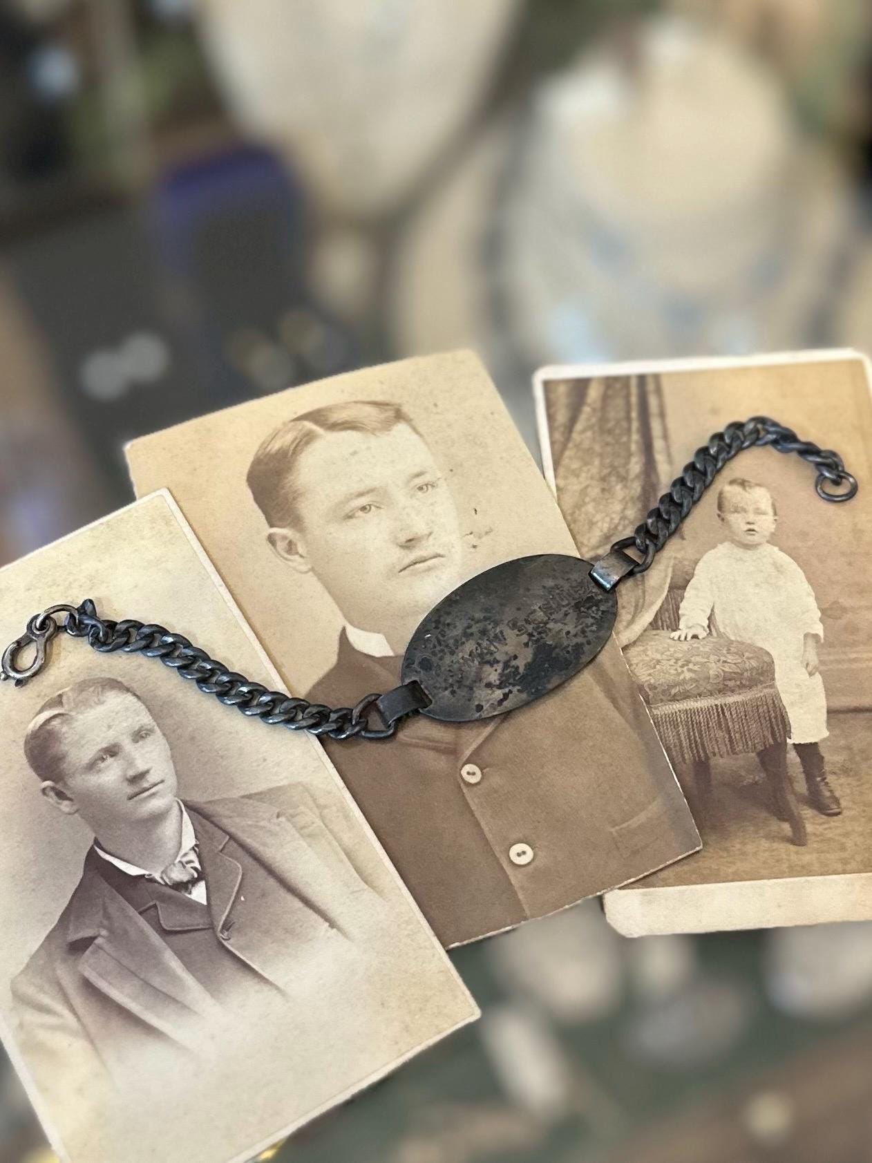 Vintage Sterling Silver Engraved Identification ID Name Plate Curb Link Bracelet “HERMAN SCHULZ”