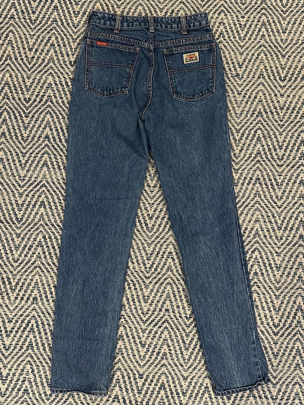 Vintage 1980s BIG JOHN Japanese Denim Women's Jeans 100% Cotton High Rise Straight Leg 24W Made in Japan