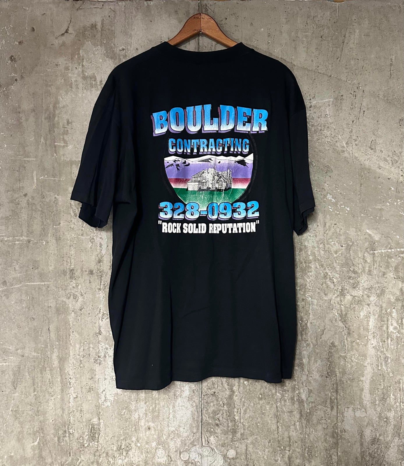 1990s Boulder Contracting Rock Solid Reputation Single Stitch Tee