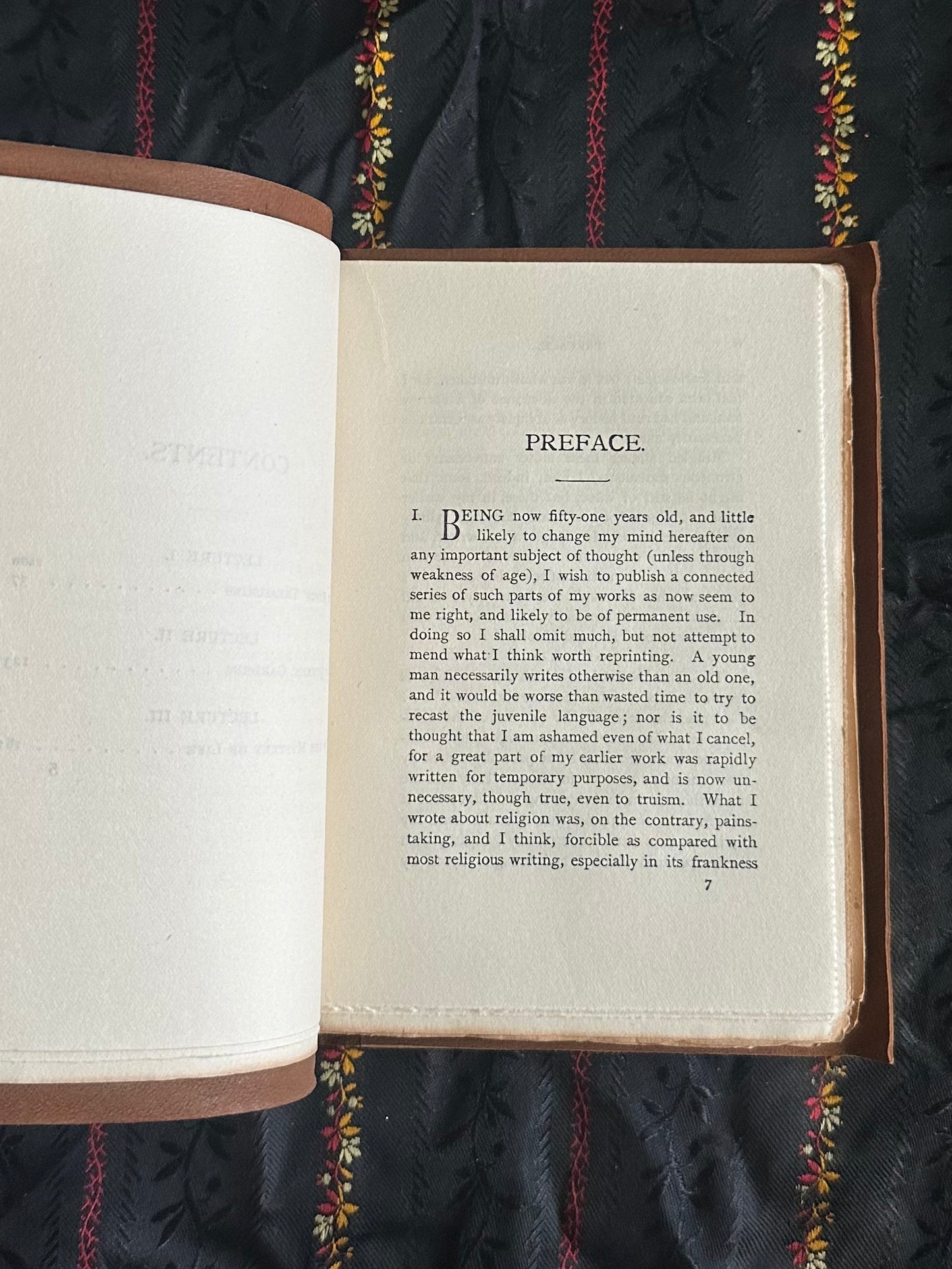 Antique Early 1900s Sesame and Lilies Ooze Calf Leather Bound Book