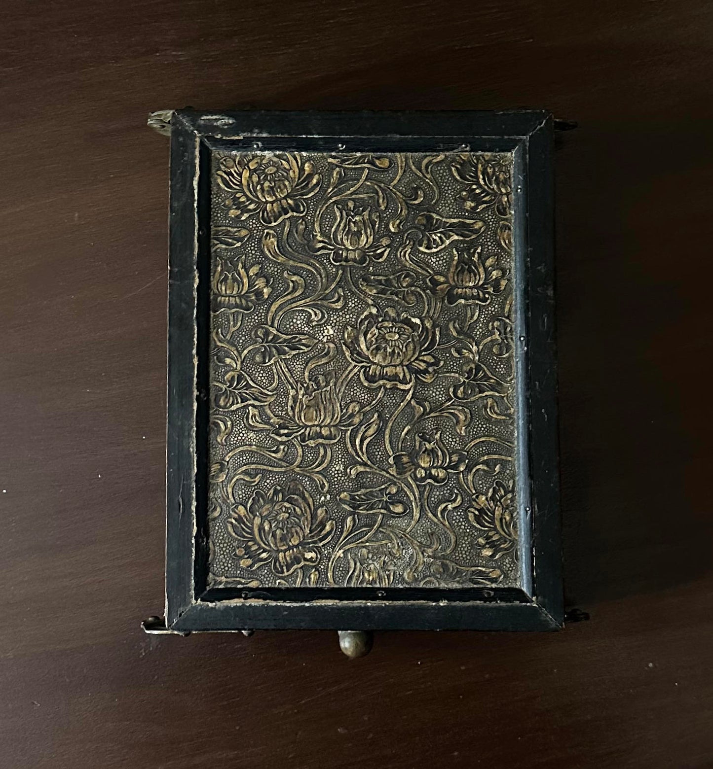 Antique 19th Century Victorian Tabletop Tri-Fold Shaving Mirror Beveled Glass Wood Vanity Mirror