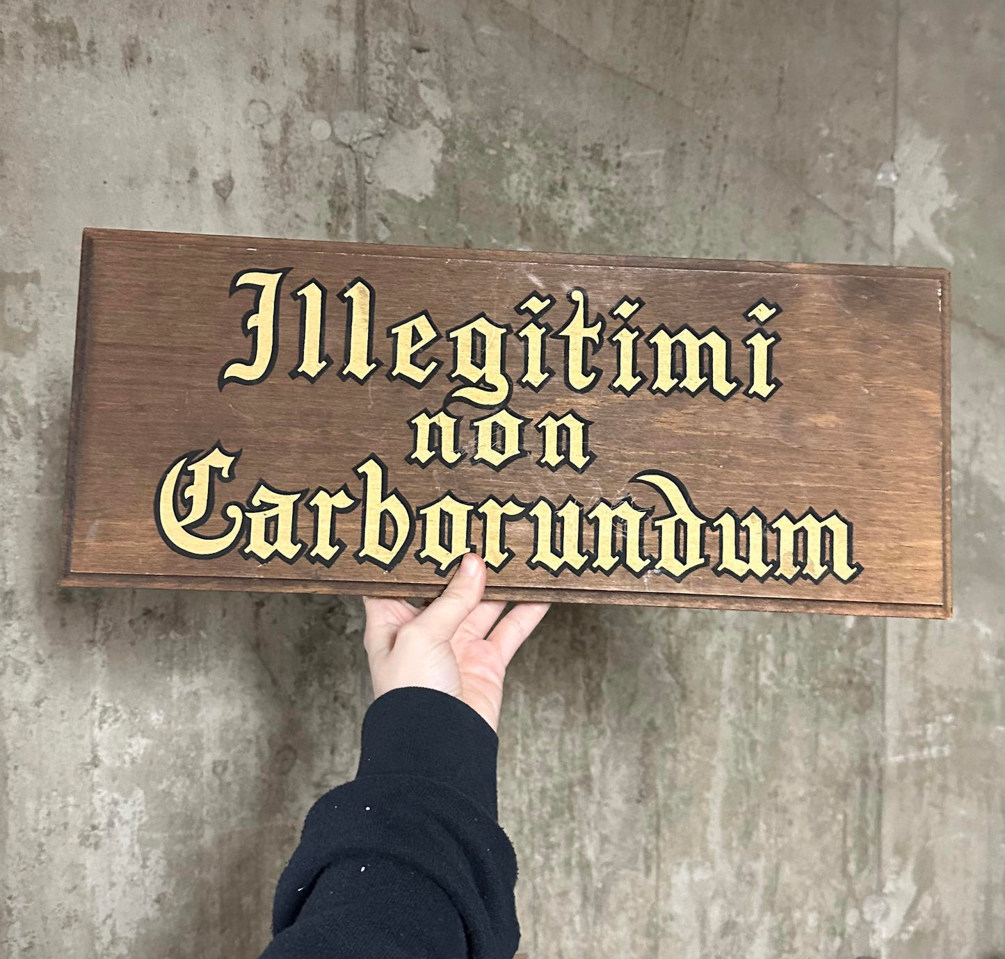 1960s "Illegitimi non Carborundum" Don't Let the Bastards Grind You Down Wood Plaque