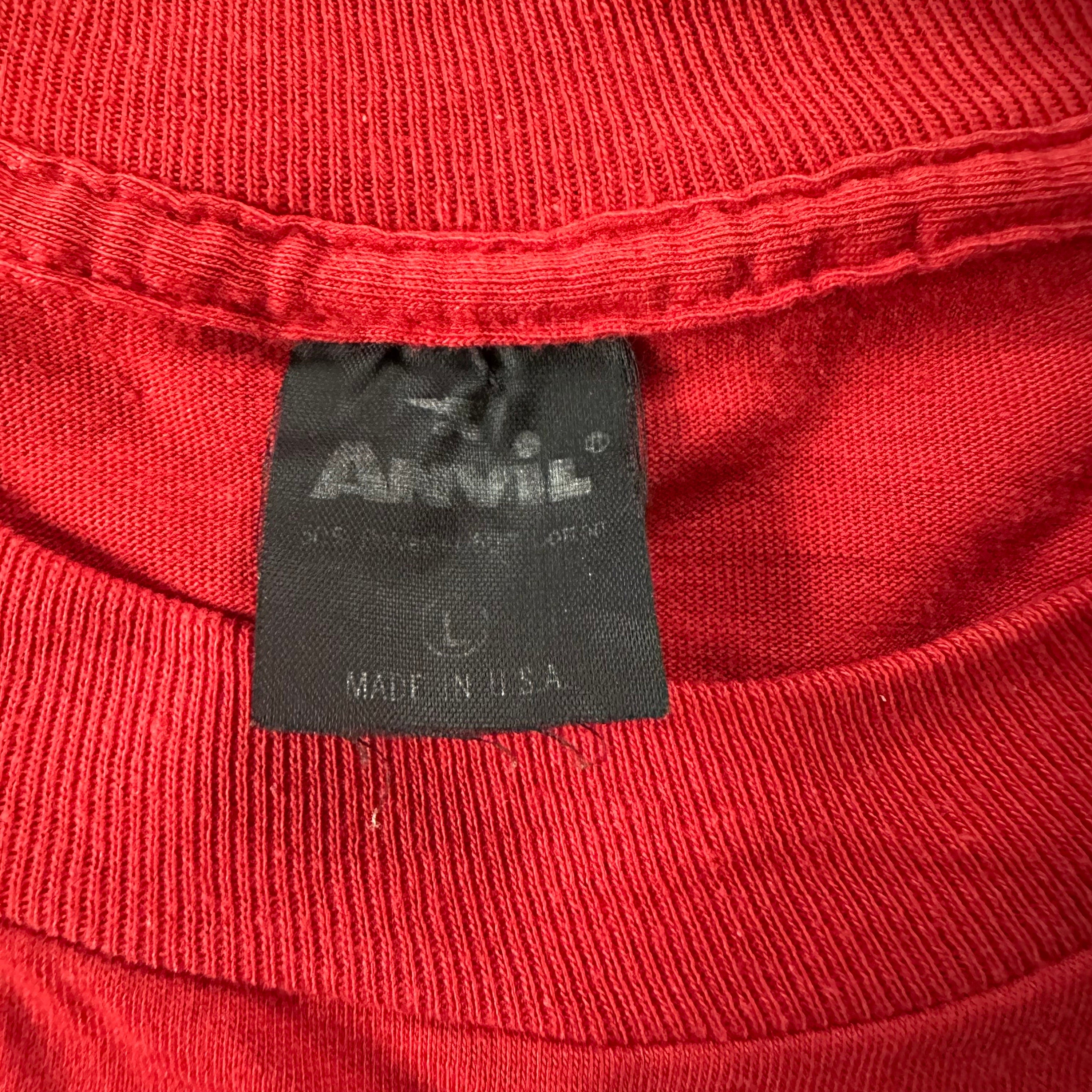 Vintage 1980s Anvil USA Danes Have More Fun Single Stitch Red T-Shirt Tee