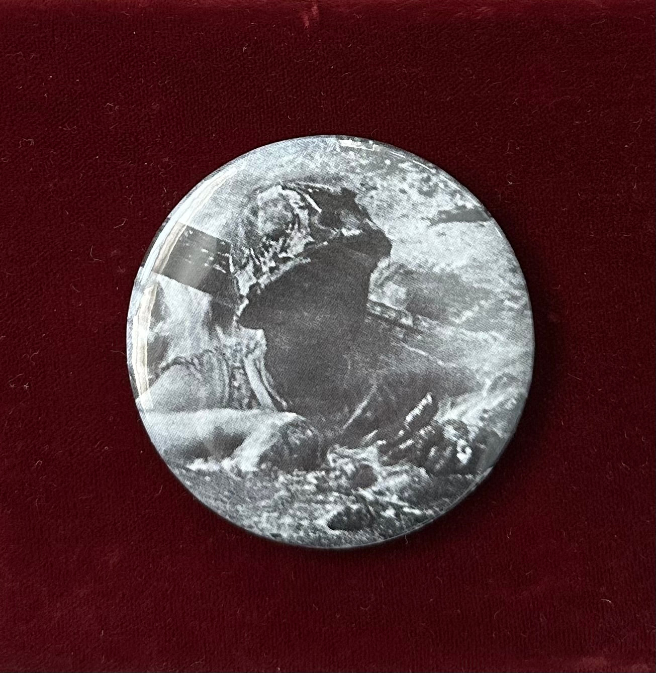 'Incinerated in a Foxhole' Japanese Soldier Button Pin