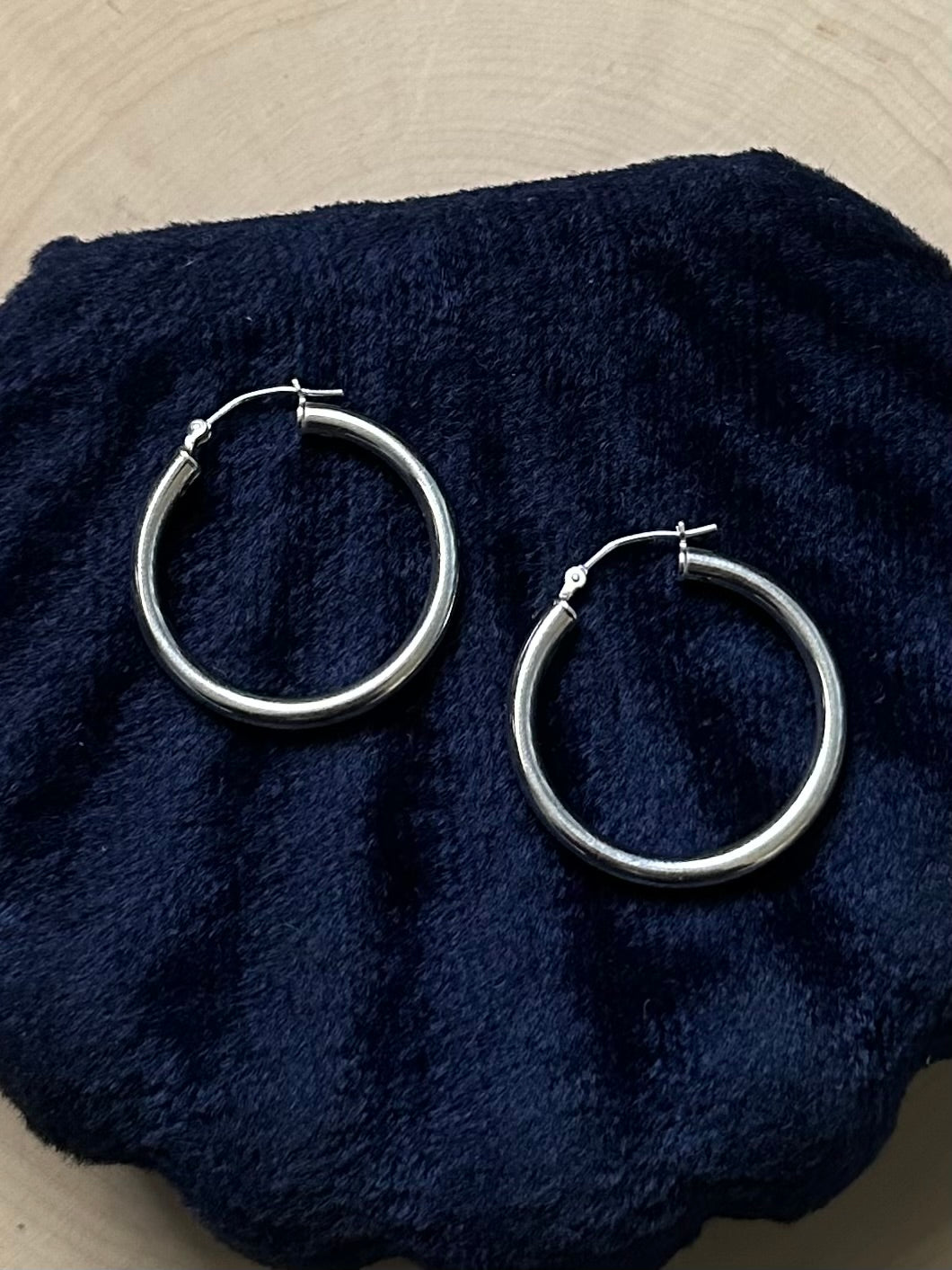 Vintage Sterling Silver Hoop Earrings