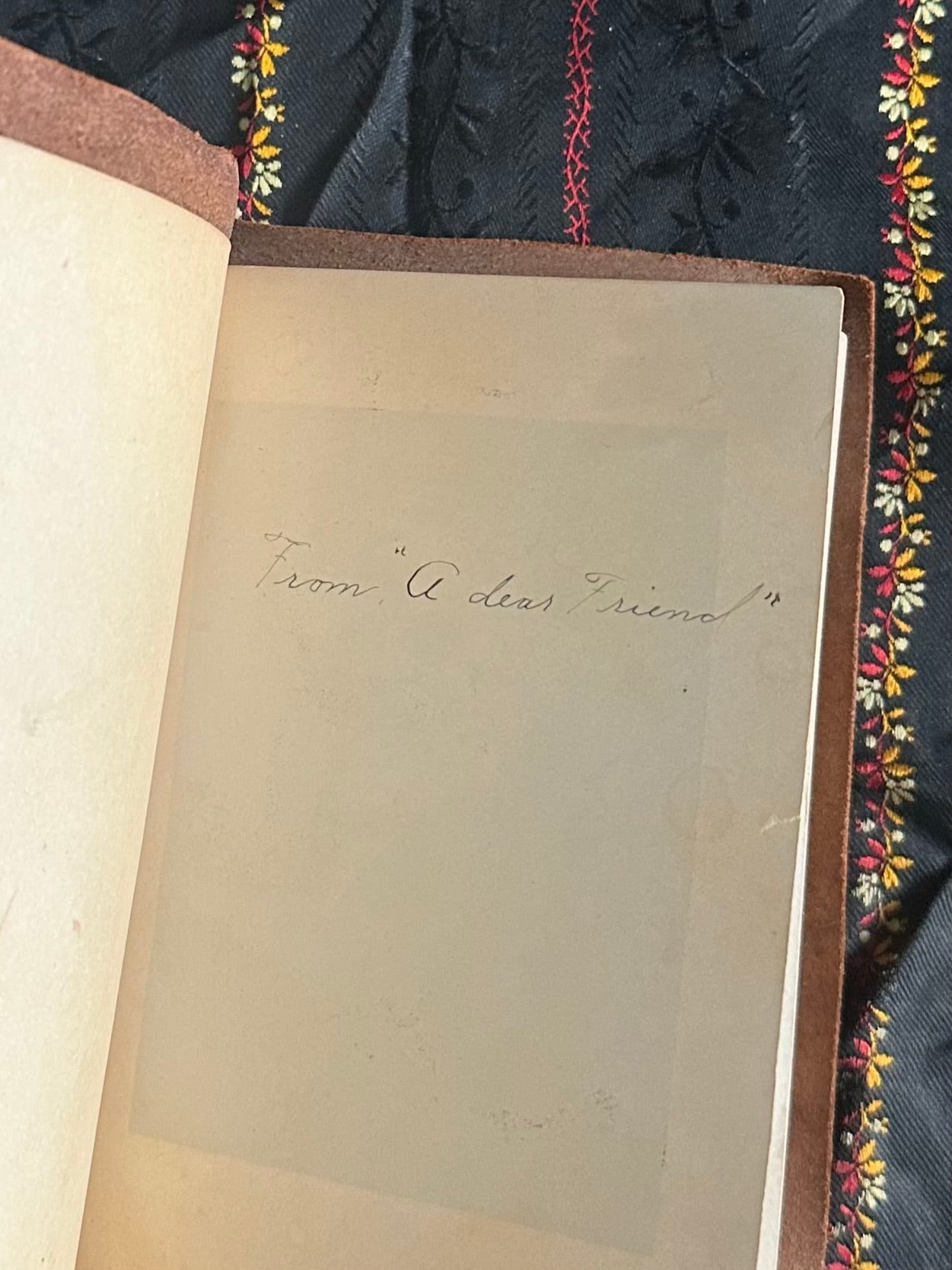 Antique Early 1900s Evangeline Burnt Leather Bound Book