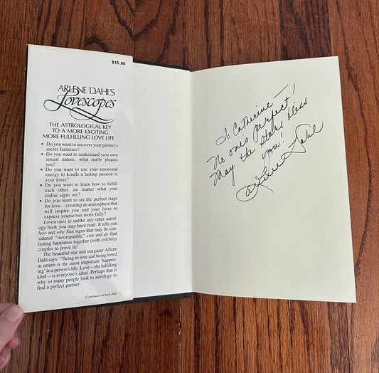 1983 Lovescopes by Arlene Dahl Hardcover Book with Dust Jacket | Signed by Author