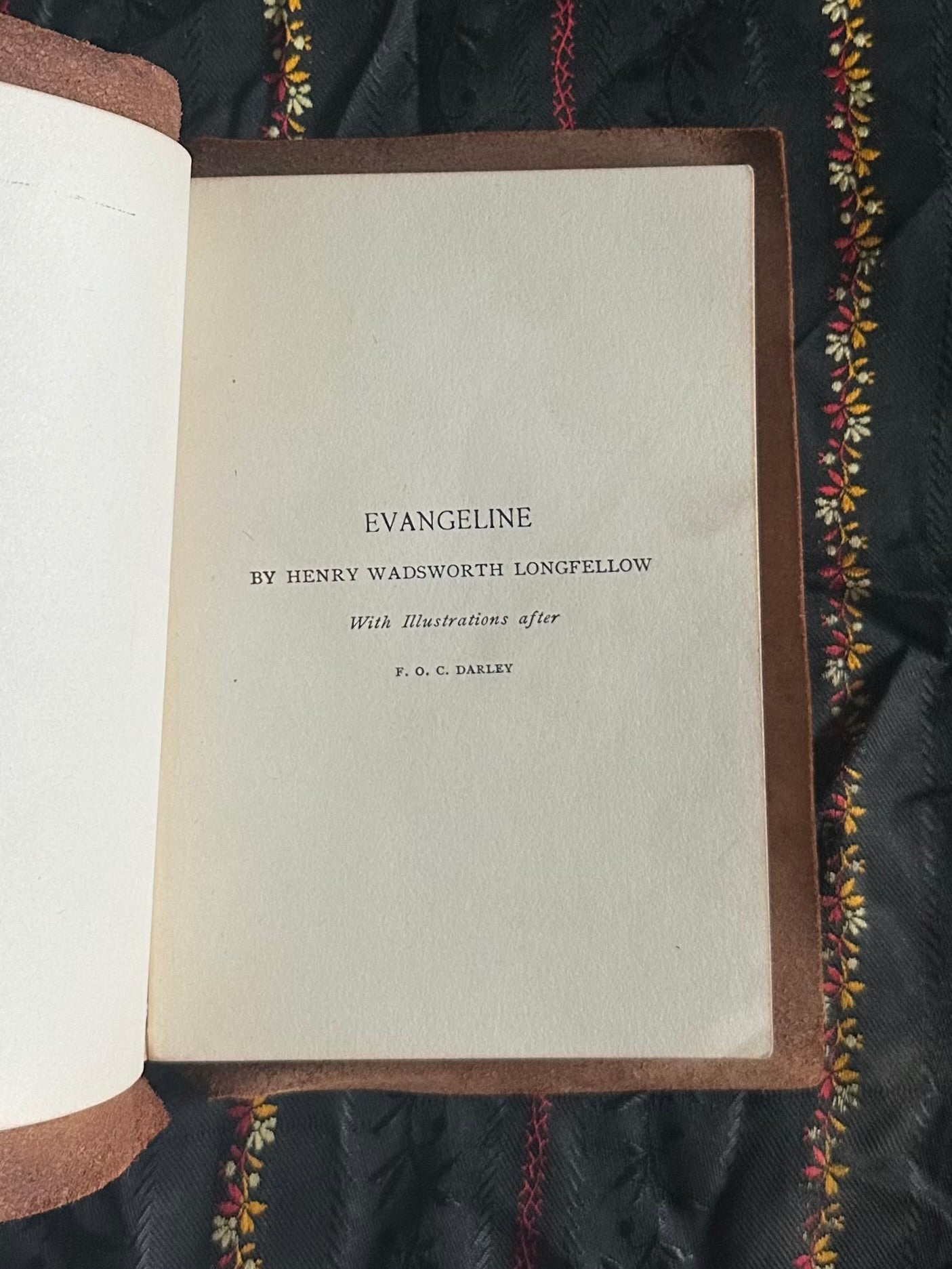 Antique Early 1900s Evangeline Burnt Leather Bound Book