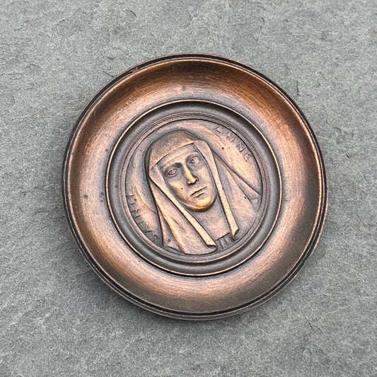 Antique Early 1900s Copper & Iron Religious Relief Wall Plaque | Sainte Anne