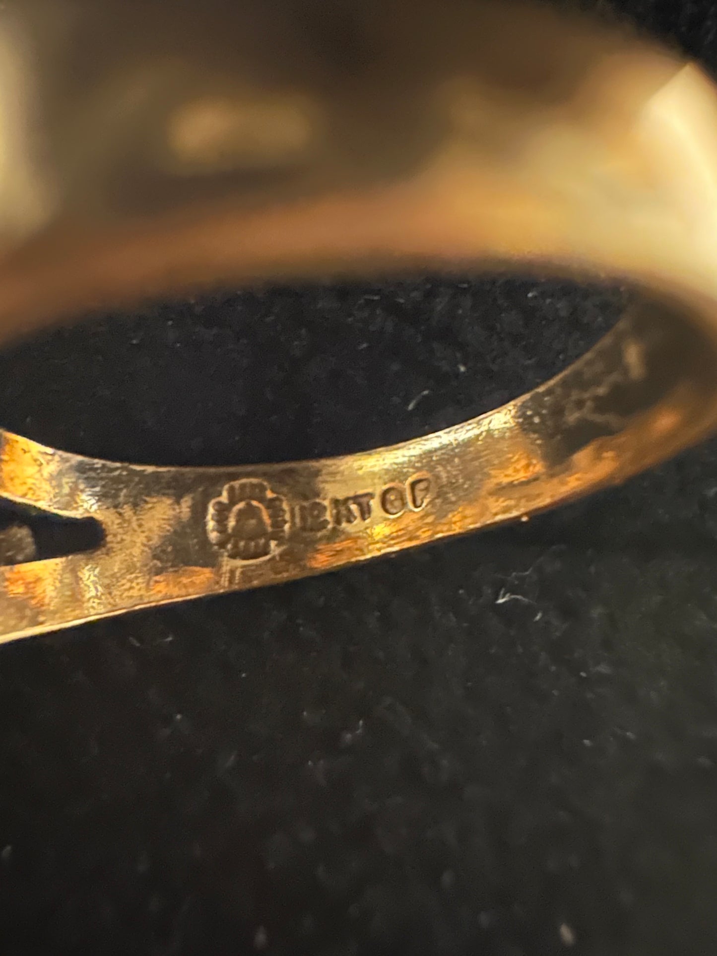 1970s Signed Bell Trading Post Sunbell 12k Gold Filled Abalone Ring US Size 6