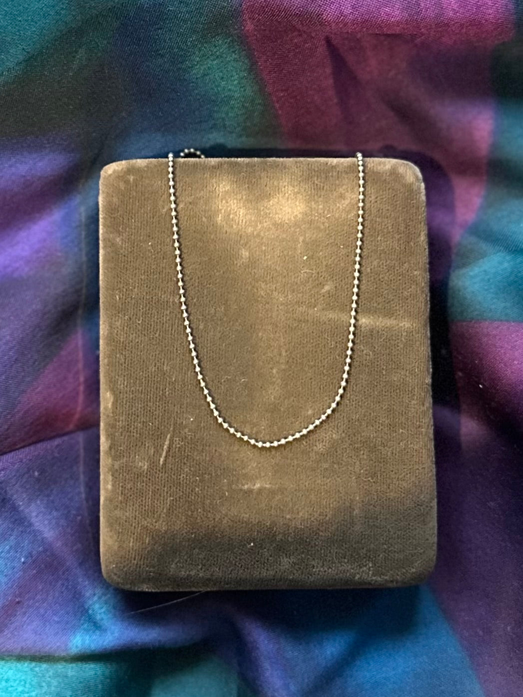 Signed Tiffany & Co. Sterling Silver Ball Bead Chain Necklace