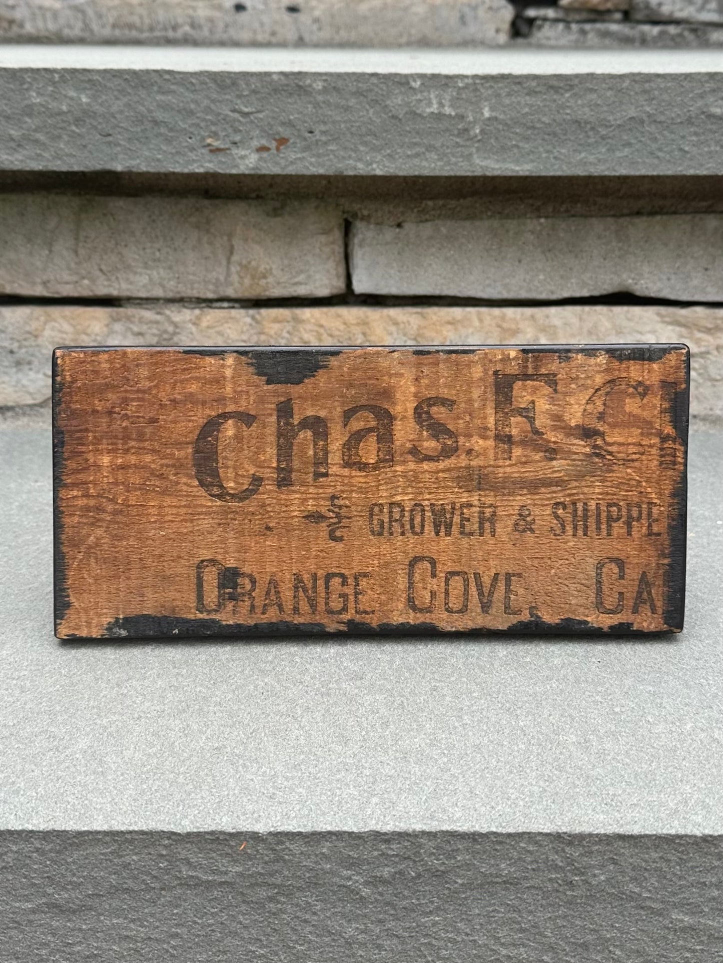 Antique Art Deco Gilbert Alarm Clock Black Metal Case on Repurposed Wooden Crate Base