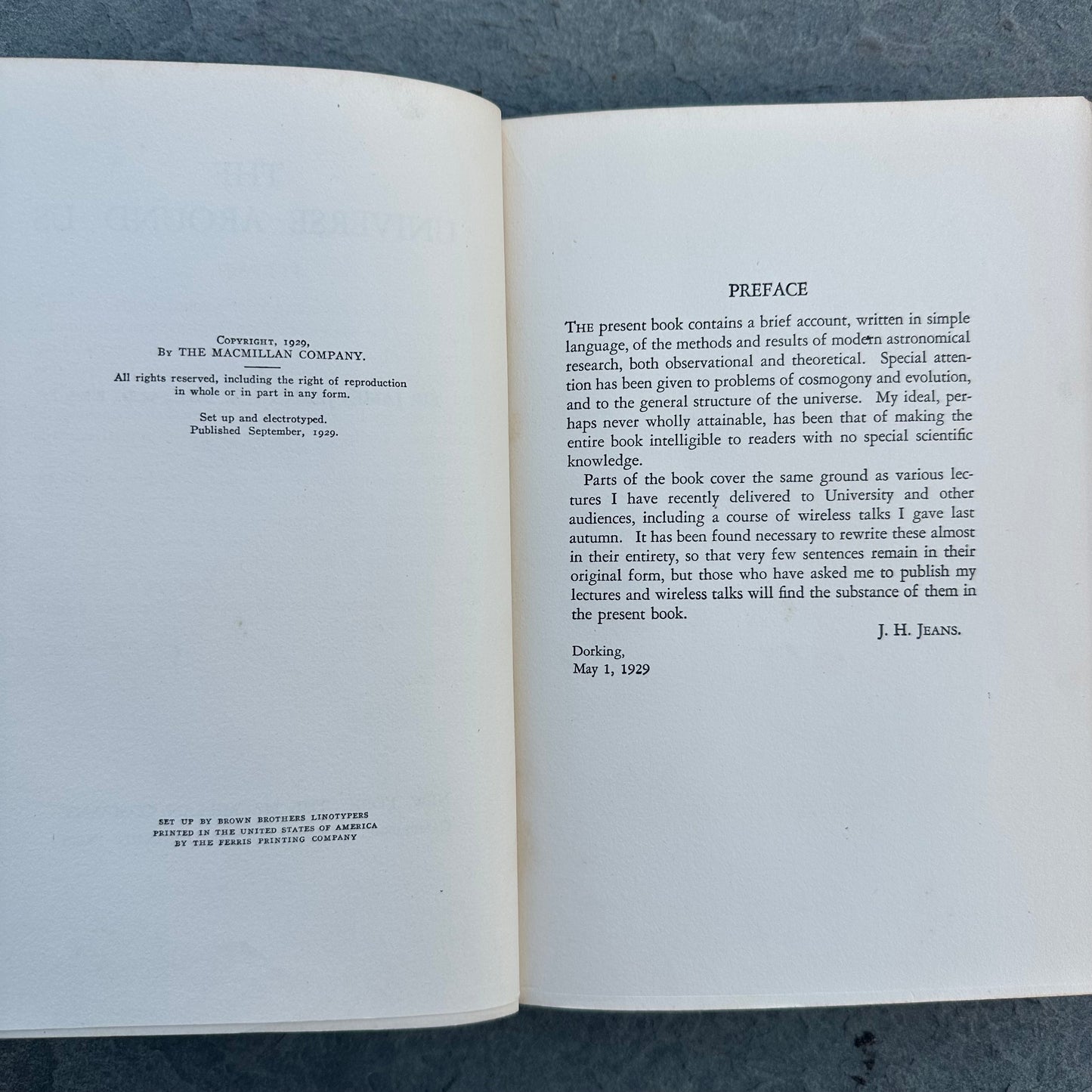 Antique 1929 The Universe Around Us by Sir James Jeans Hardcover Book