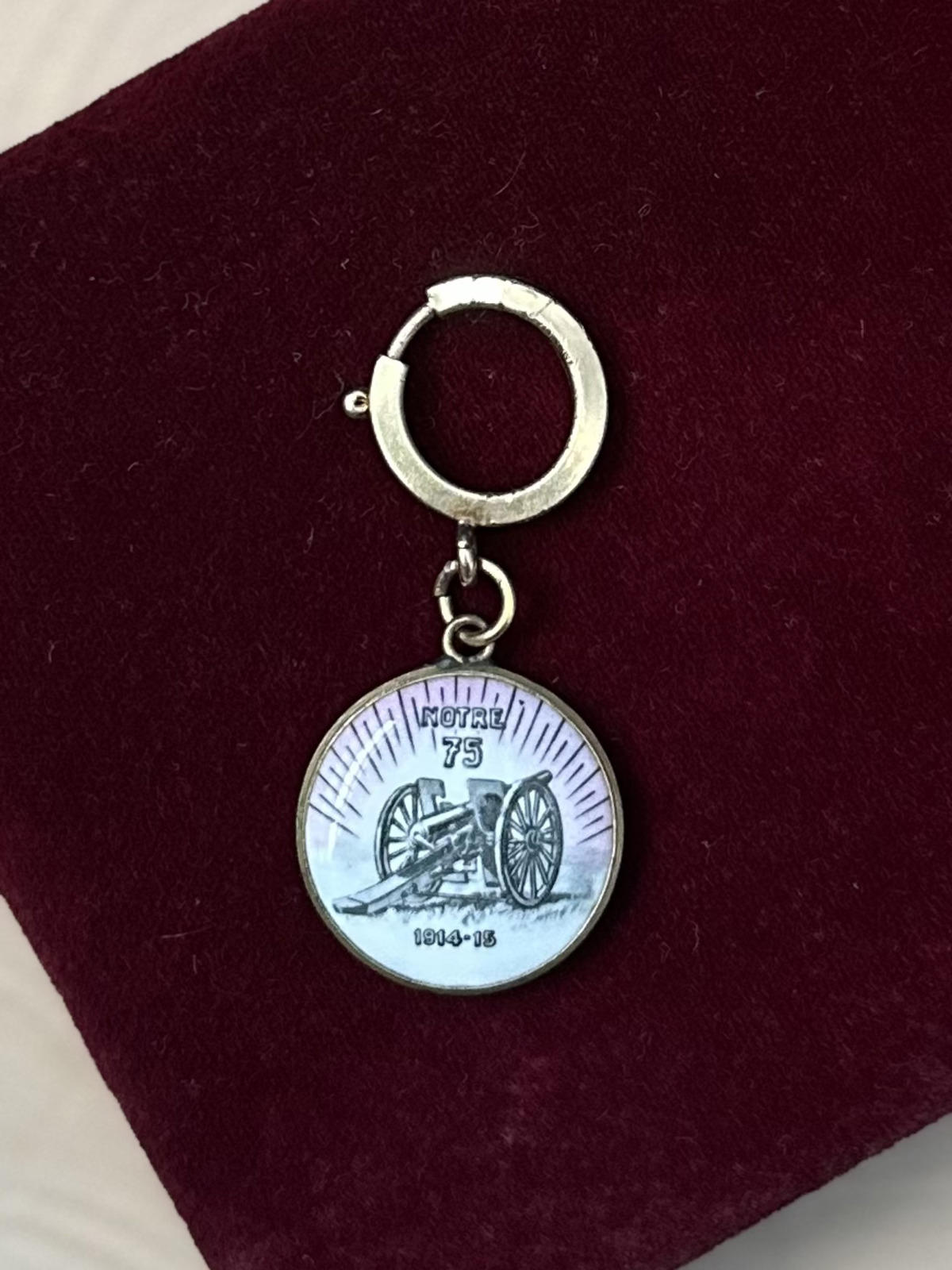 Antique WW1 French Porcelain General Joffre Notre 75 1914-1915 Commemorative Military Medal