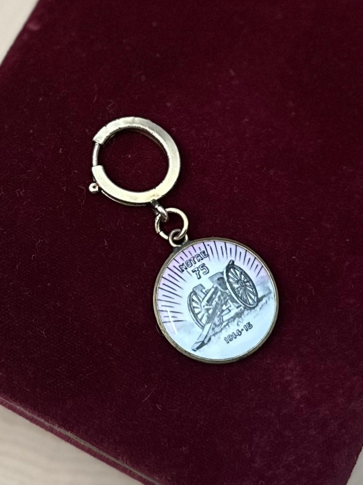 Antique WW1 French Porcelain General Joffre Notre 75 1914-1915 Commemorative Military Medal
