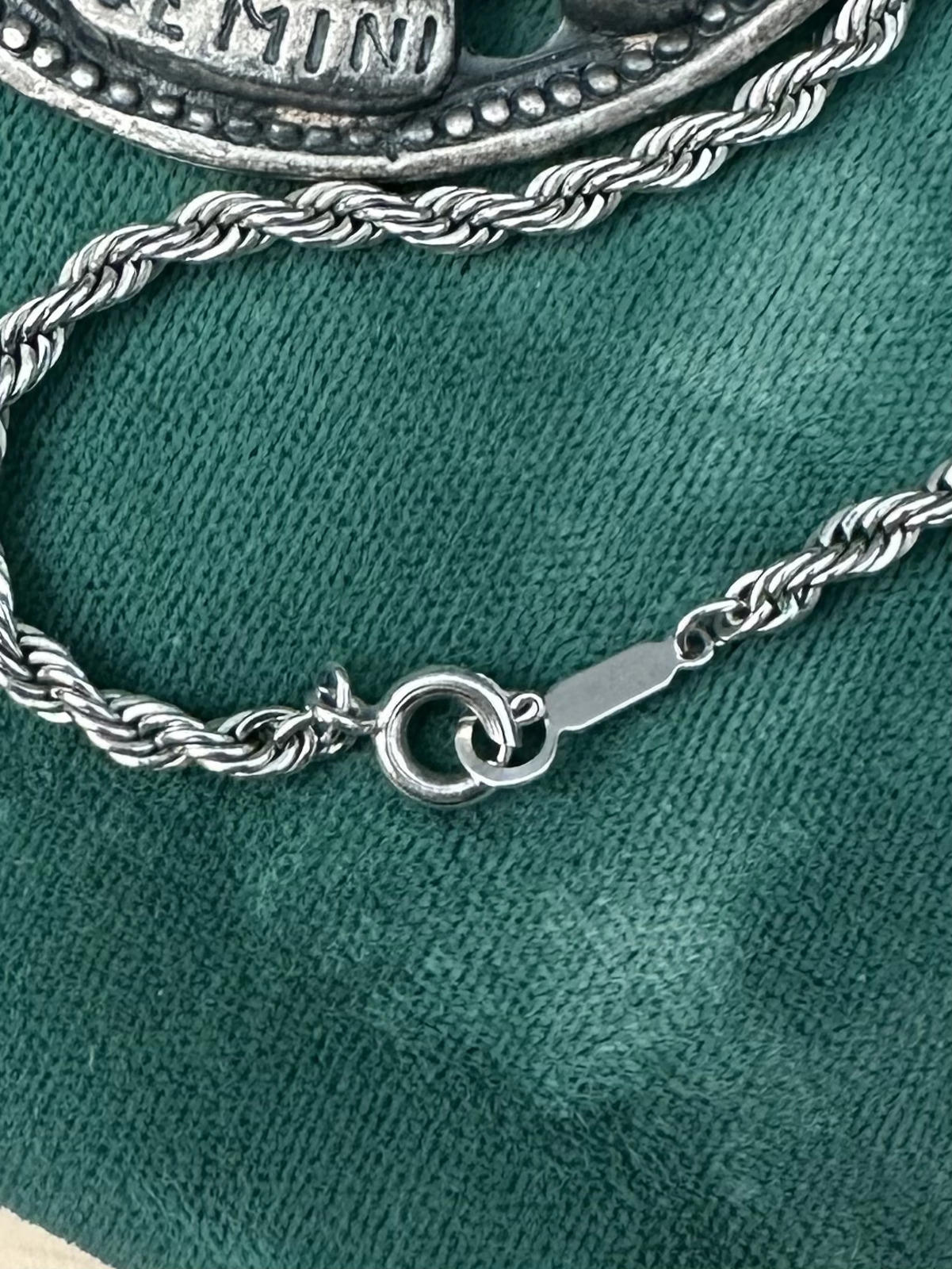 1970s Zodiac Gemini Twins Astrology Statement Pendant Necklace Silver Tone 24.5"