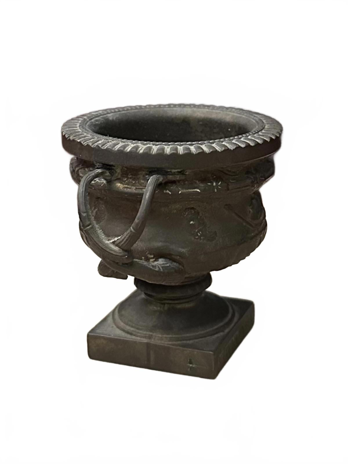 Antique 1920s Art Deco Bronze Miniature Warwick Vase Urn Car Mascot England