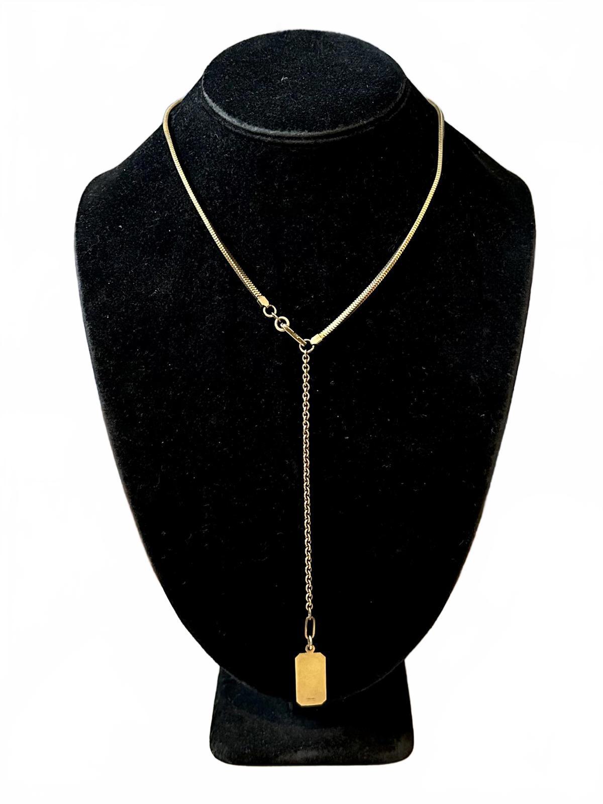 1940s FORSTNER 1/20 12K GF Gold Filled Snake Chain Watch Chain Lariat Necklace