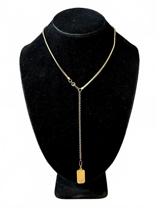 1940s FORSTNER 1/20 12K GF Gold Filled Snake Chain Watch Chain Lariat Necklace