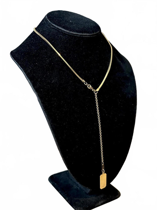 1940s FORSTNER 1/20 12K GF Gold Filled Snake Chain Watch Chain Lariat Necklace