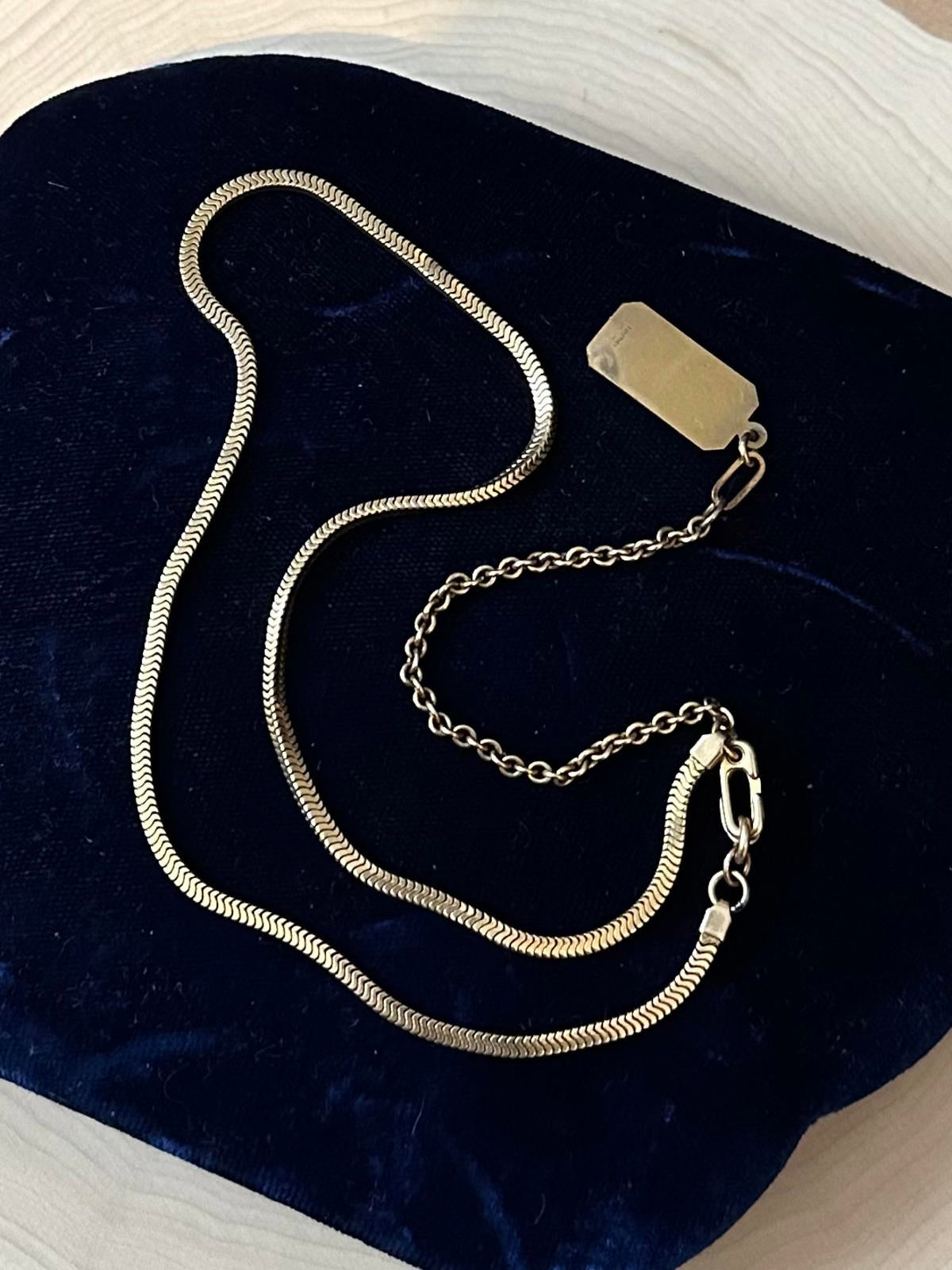 1940s FORSTNER 1/20 12K GF Gold Filled Snake Chain Watch Chain Lariat Necklace