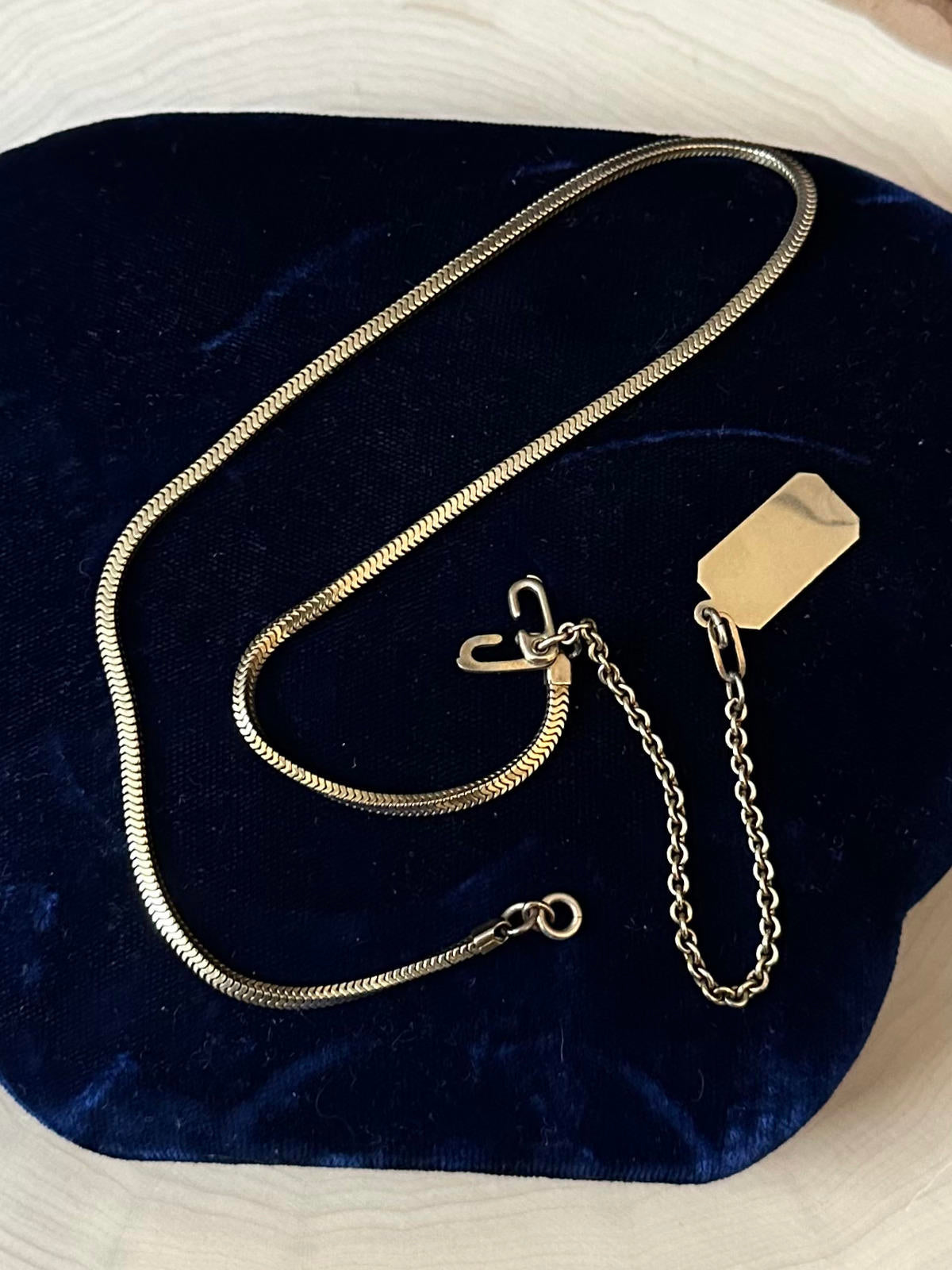 1940s FORSTNER 1/20 12K GF Gold Filled Snake Chain Watch Chain Lariat Necklace