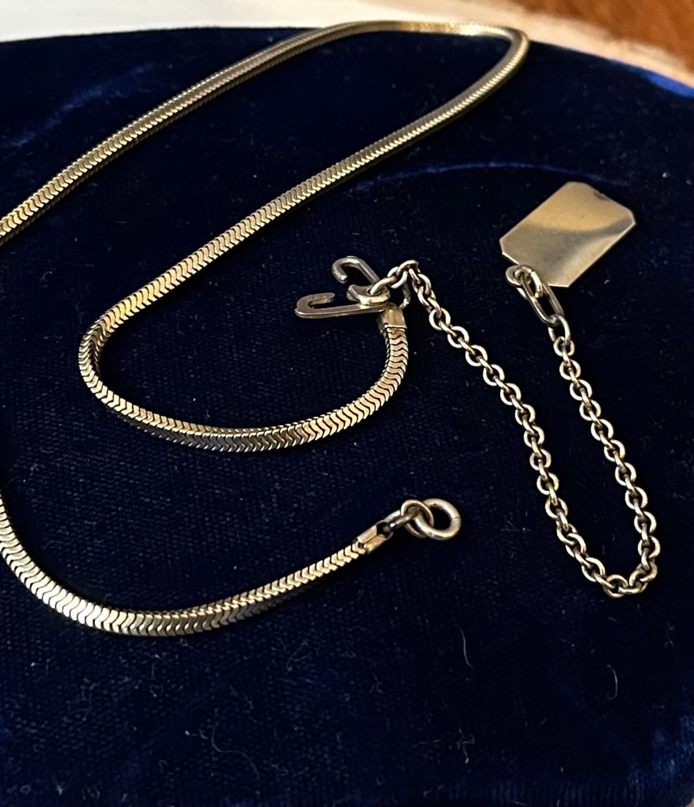 1940s FORSTNER 1/20 12K GF Gold Filled Snake Chain Watch Chain Lariat Necklace