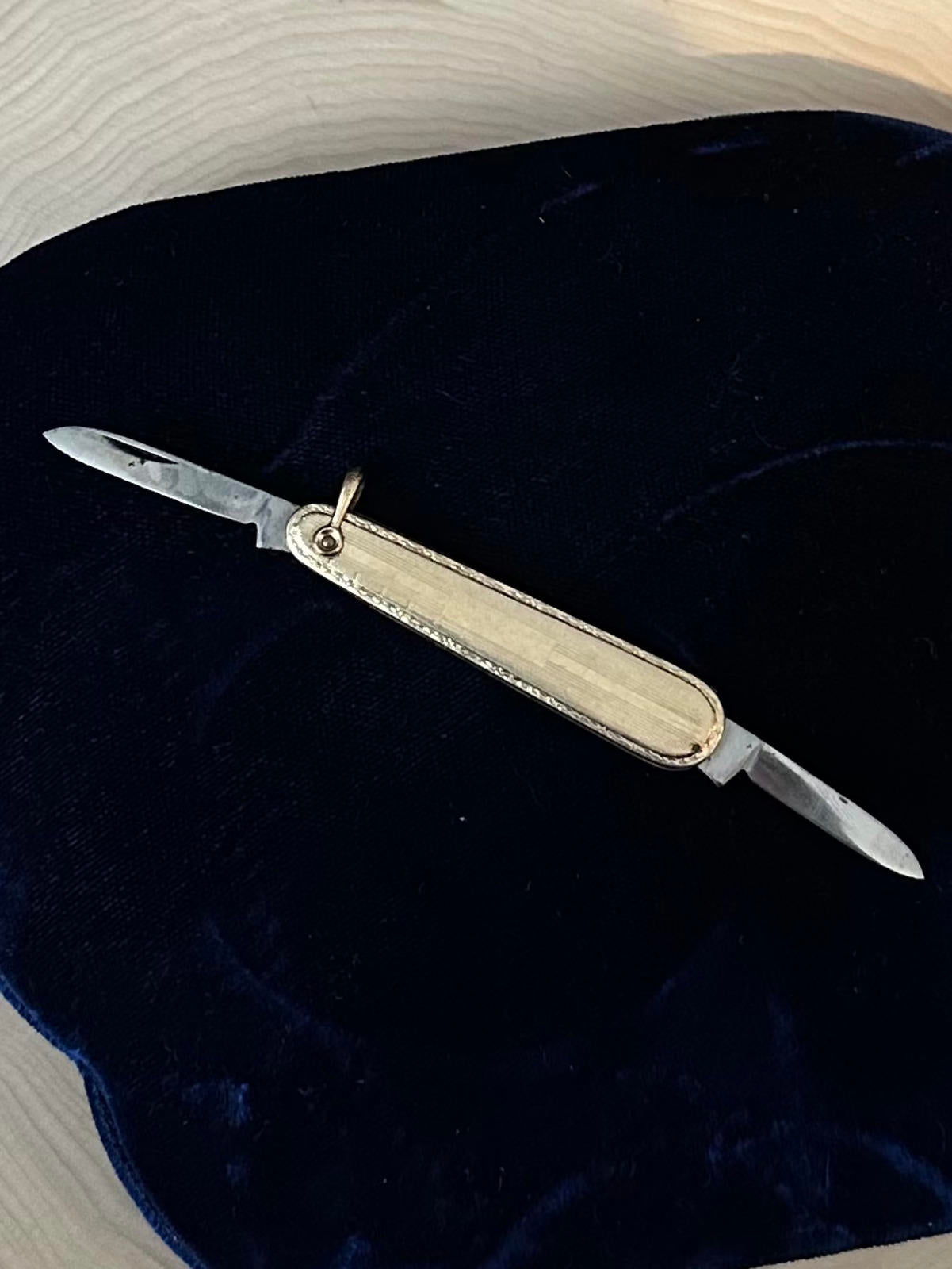 1930s 1940s Art Deco J&CN Co. Quality Gold Filled Pocket Knife 2 Blade