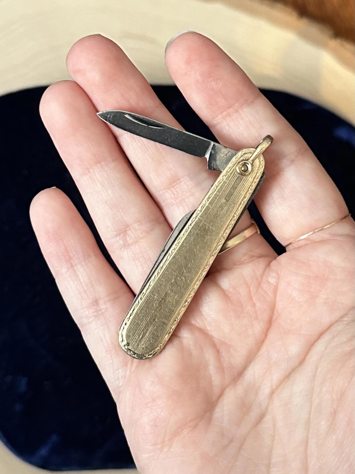 1930s 1940s Art Deco J&CN Co. Quality Gold Filled Pocket Knife 2 Blade