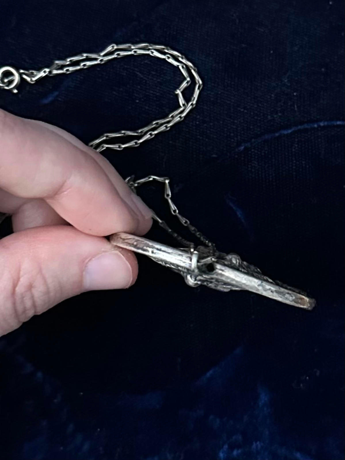 Vintage Saint Michael Archangel Dragon Slayer Silver Tone Medallion Pendant Necklace 18.5"