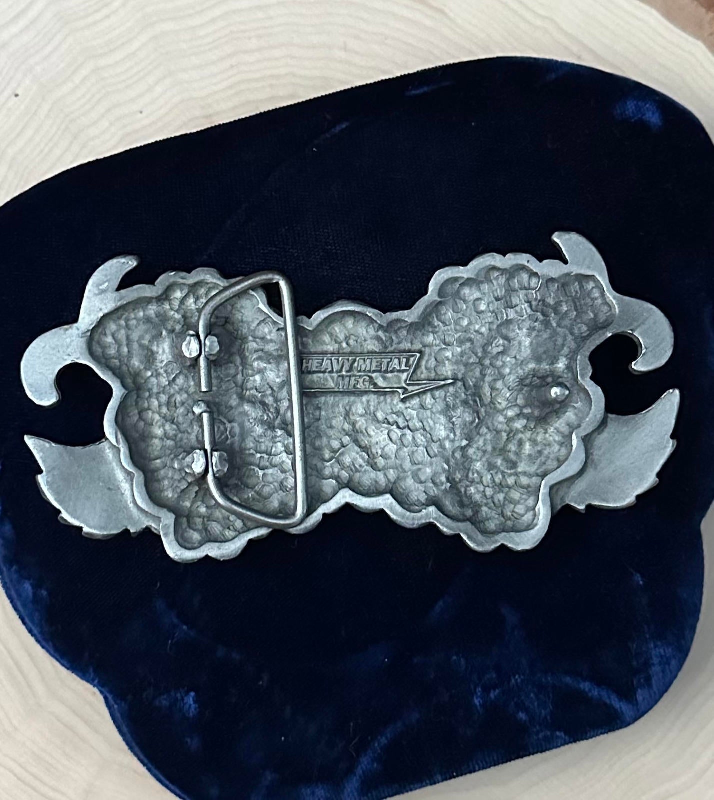 Vintage Heavy Metal Mfg. Co. Sparrows & Star Matte Silver Tone Belt Buckle