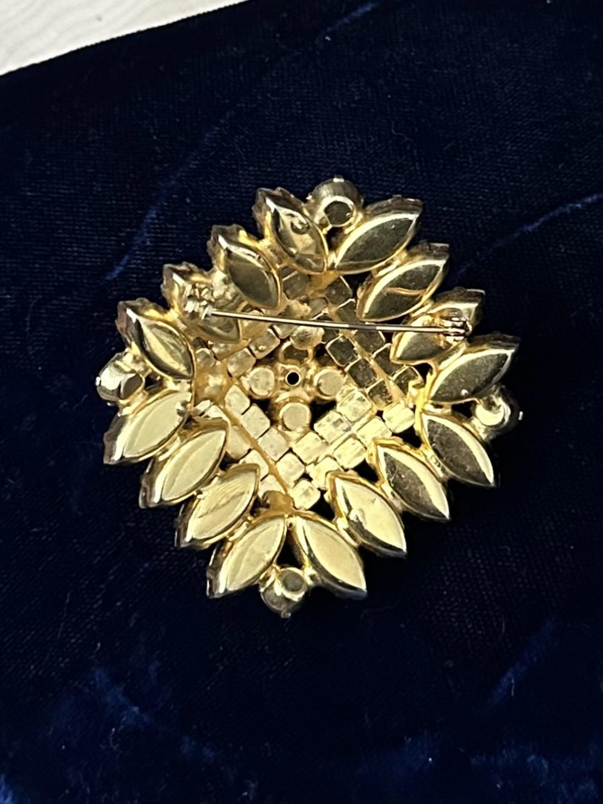 1960s Radiant Aurora Borealis AB Rhinestone Layered Marquise Brooch