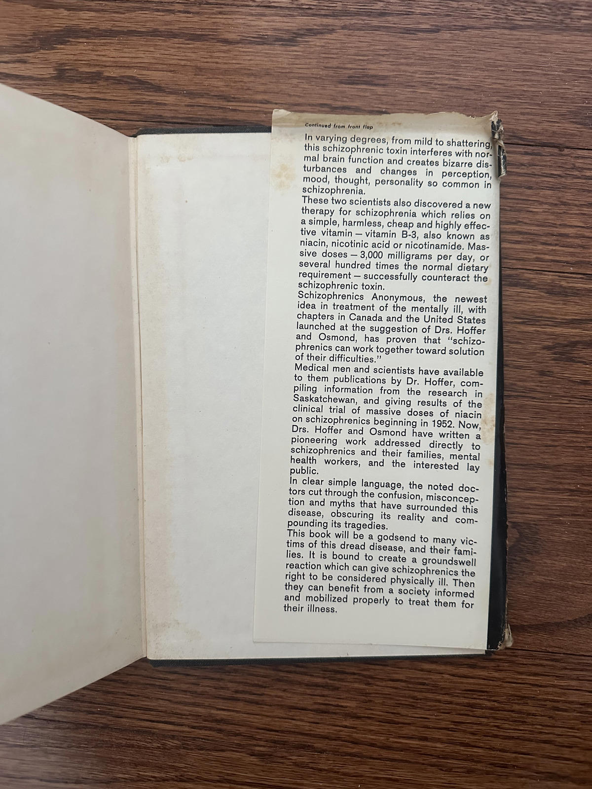 1966 How to Live with Schizophrenia Hardcover Book Abram Hoffer & Humphry Osmond